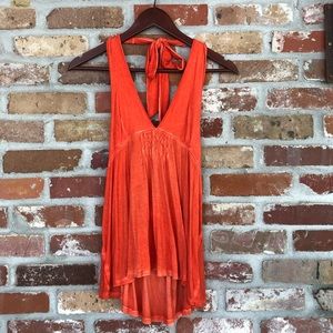 NWOT We The Free Orange Tie Halter Top